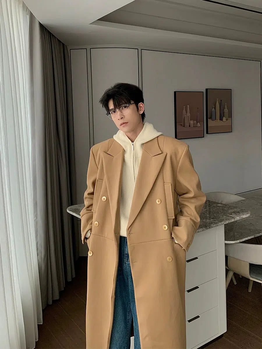 Maxct Long Double-breasted Woolen Coat
