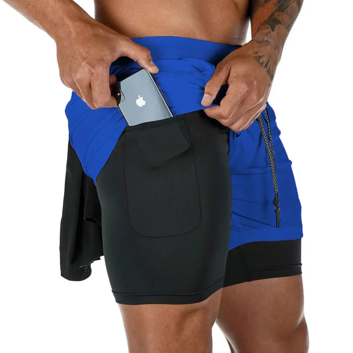 2-in-1 Running & Gym Mens Quick Dry Shorts Maxct