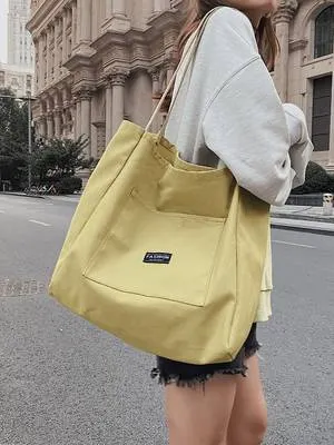 Large Capacity Corduroy Shoulder Tote Bag - Women Tote Bags