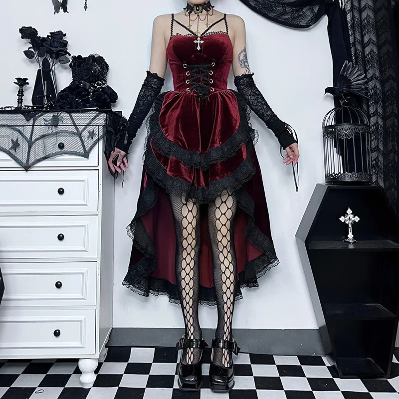 Maxct Autumn's New Dark Sexy Hot Girl Slim, Neck Tie, Waist Tie, Dress Girl