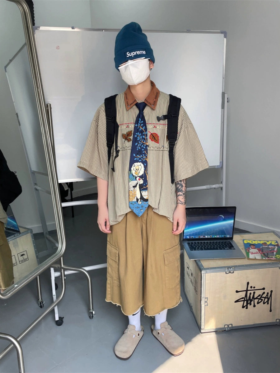 Jusho Vintage Autumn Leaves Shirt Maxct