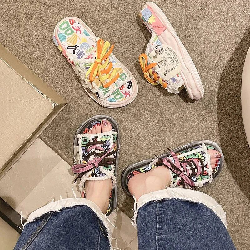 Sneaker Slippers Women's Artistic Platform Shoes Maxct