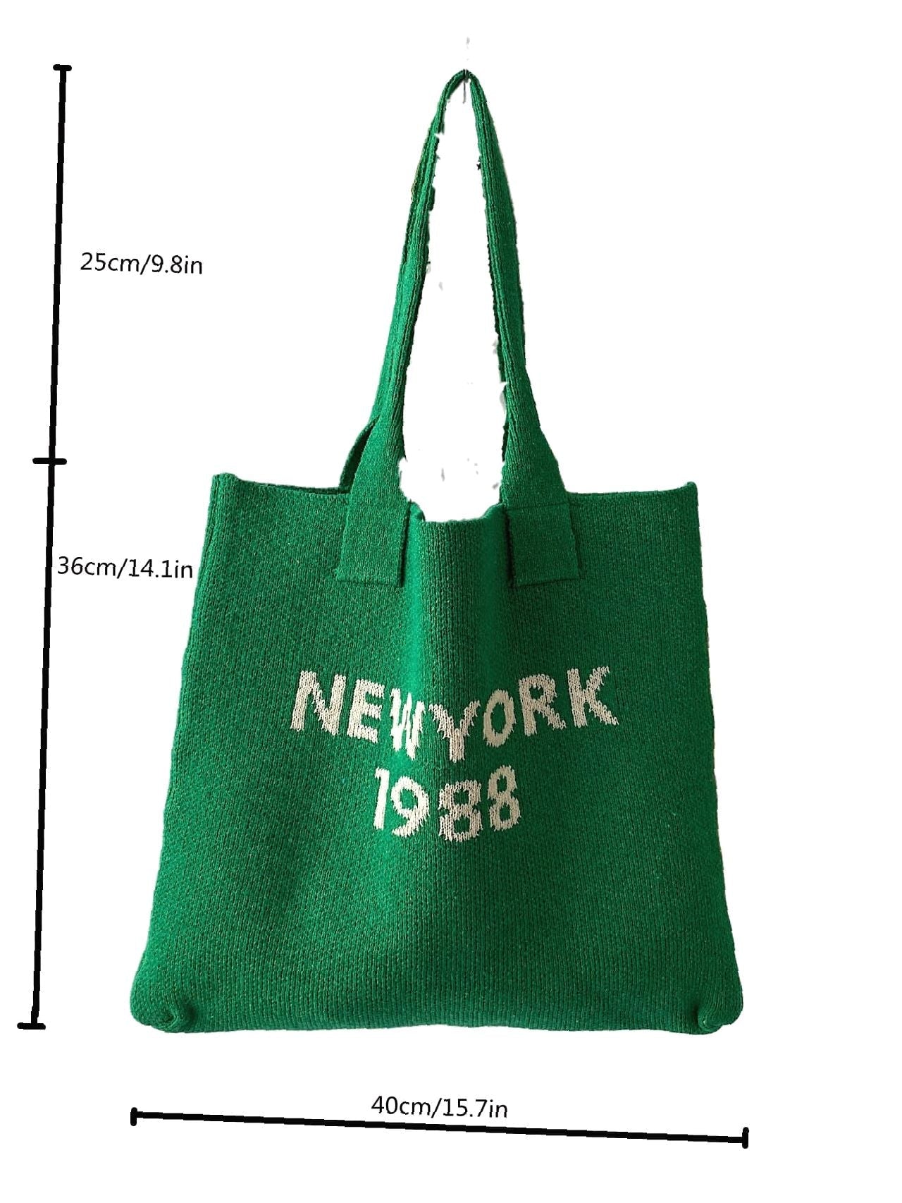 Maxct - Letter Graphic Crochet Shopper Bag  - Women Tote Bags