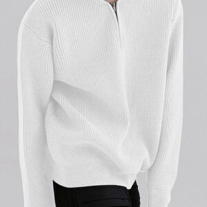 Maxct - Mens Solid Zip Front Long Sleeve Sweater J
