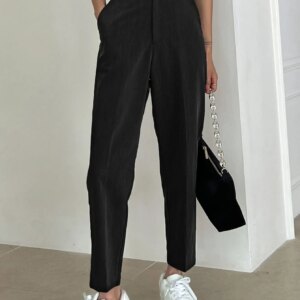 Maxct Solid High Waist Tailored Pants