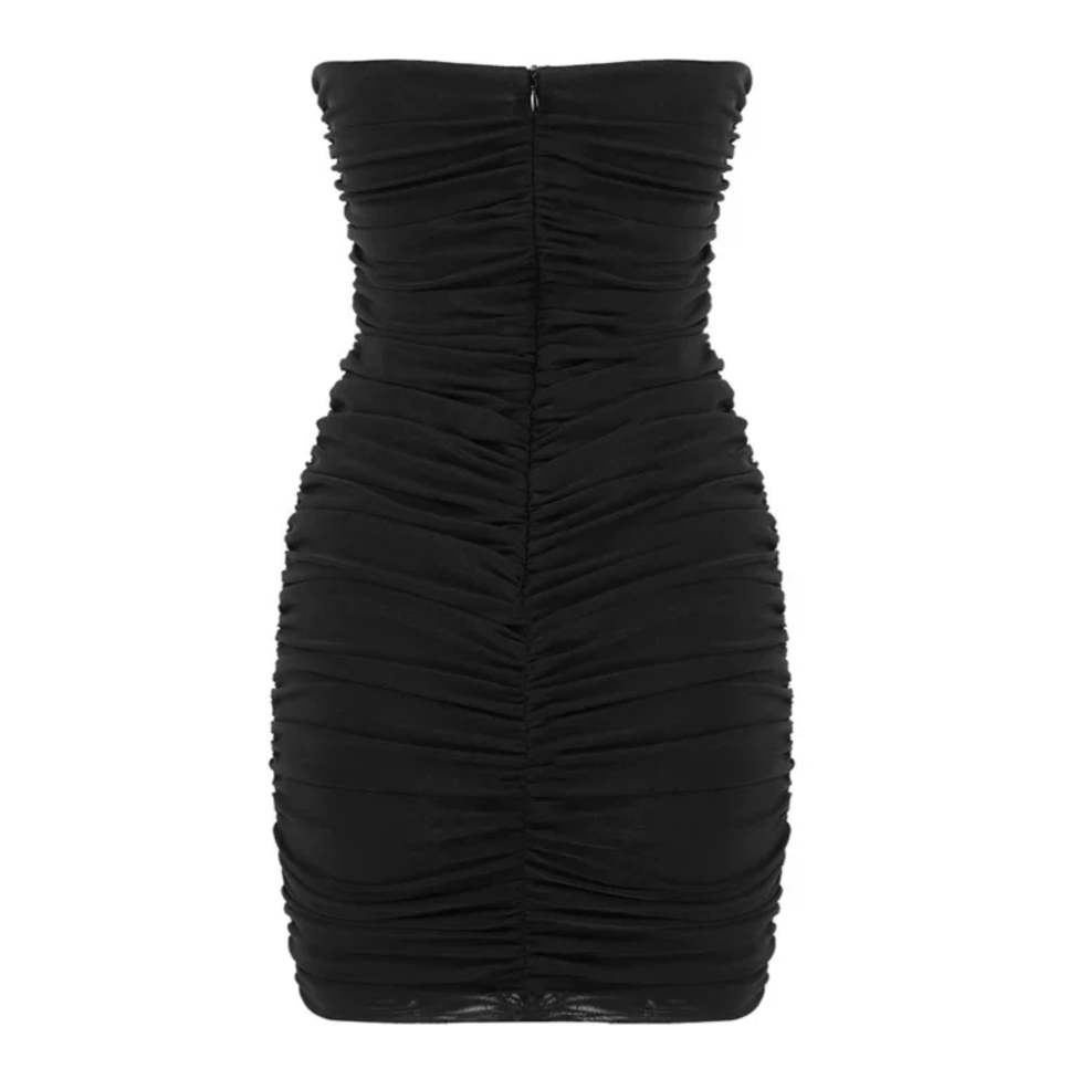 The Vogue Cut-Out Bustier Draped Mini Dress Maxct