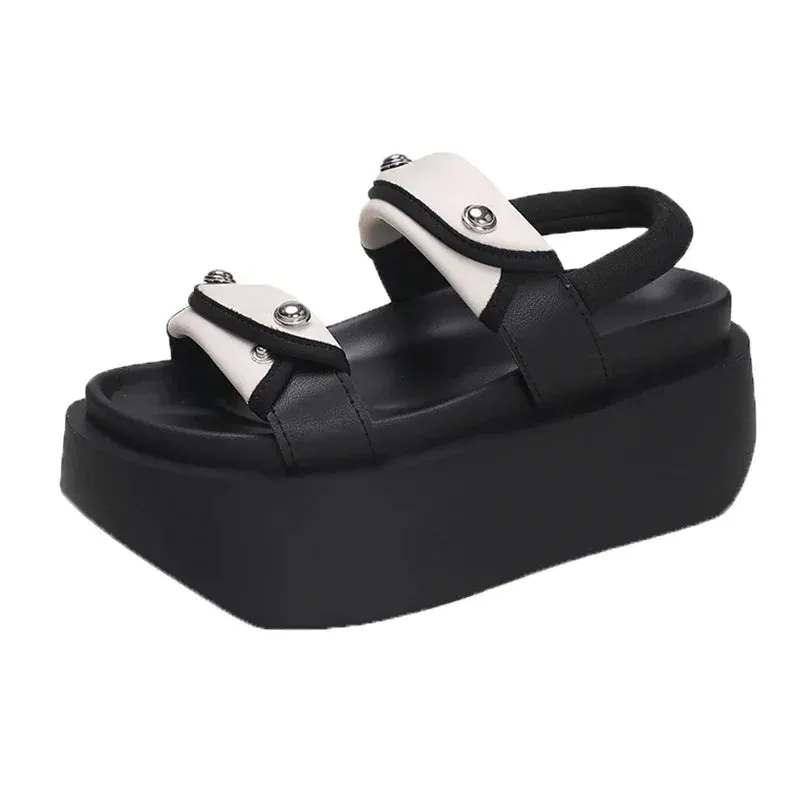 Chunky Block Heels Gladiator Sandals, 8cm for Women Maxct