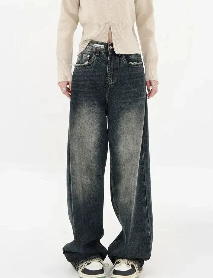 High Waist Wide Leg Denim Trousers for Women Maxct - Image 3