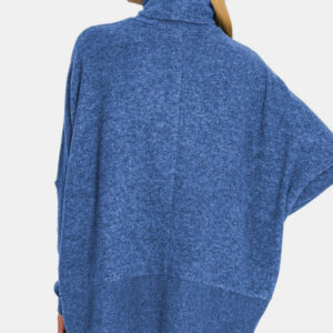 Maxct &Zenana Full Size Brushed Melange Hacci Turtleneck Sweater