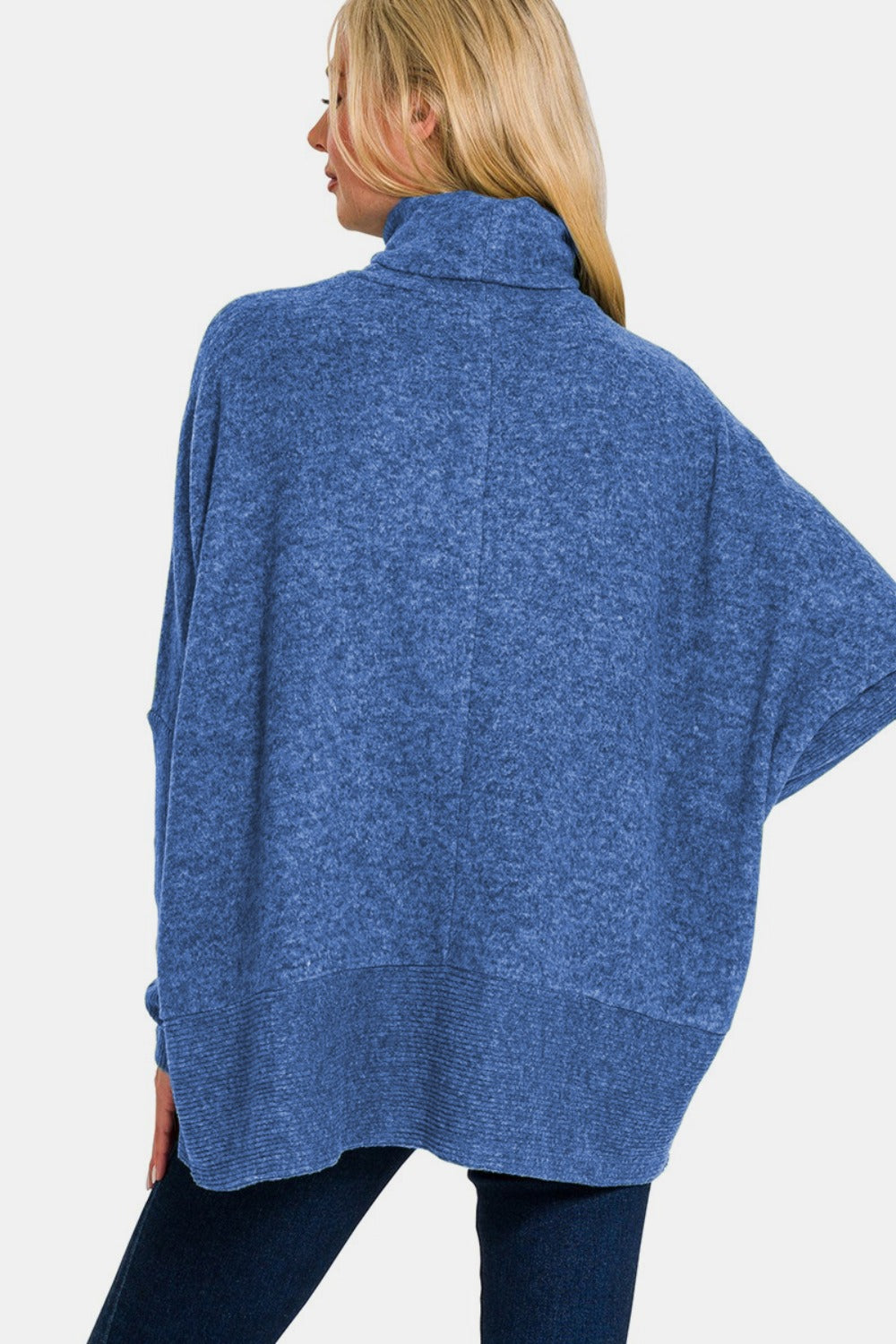 Maxct &Zenana Full Size Brushed Melange Hacci Turtleneck Sweater