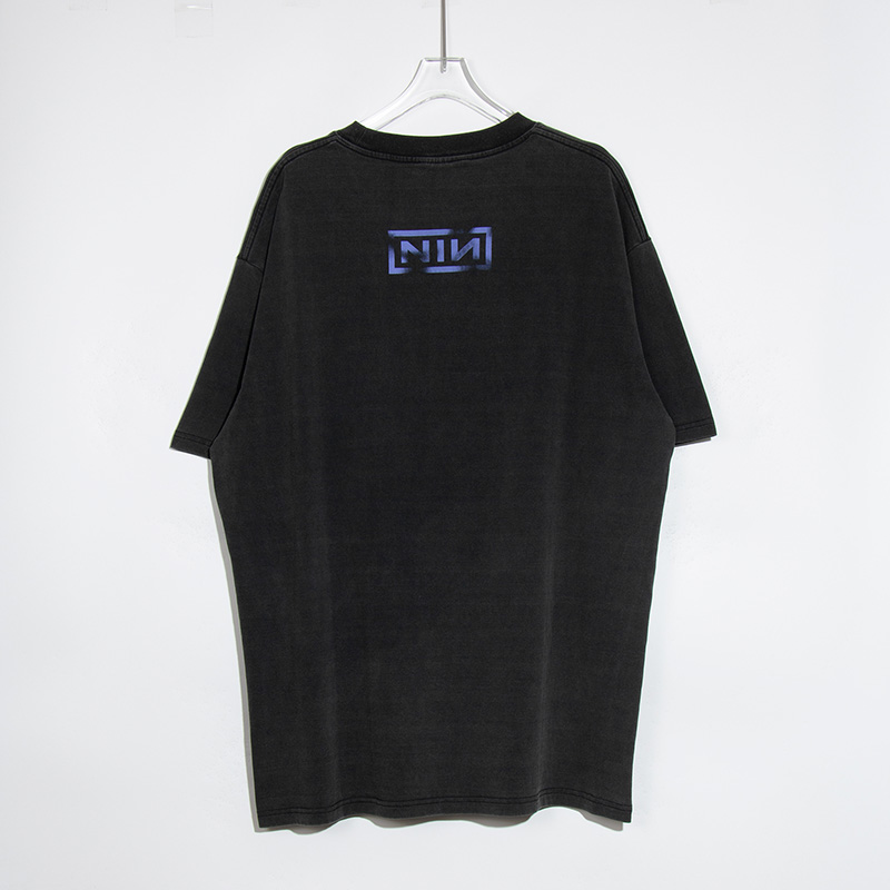 90s Streetwear VTG NIN Nine-inch Nail Retro Print Oversized Cotton T-shirt High Quality Loose Casual Men Women 1:1 Vintage T Shirt Summer Sale