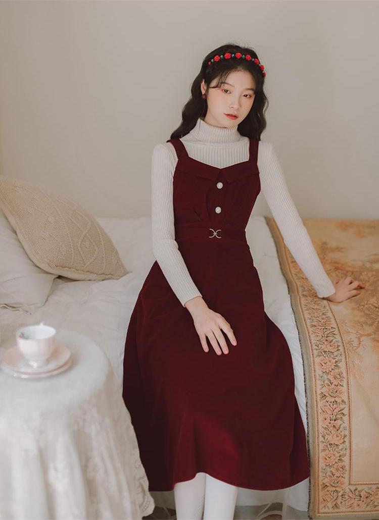 Corduroy Pearl Cami Midi Dress Maxct