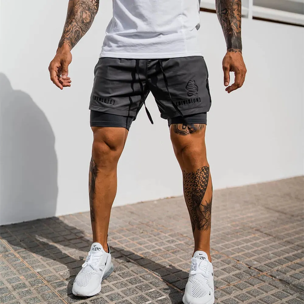 2-in-1 Running and Gym Quick Dry Shorts for Men Maxct