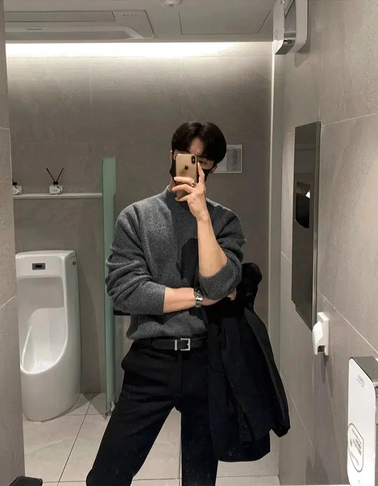 Maxct Half Turtleneck Pleated Sweater