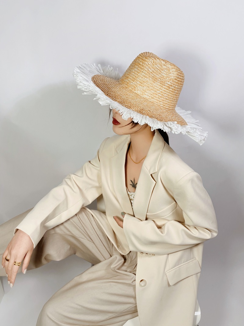 Sun Hat Fashion Wind Straw Women's Burrs Straw Hat