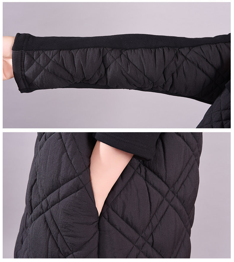 Winter Geometric Quilted Pattern Warmth Turtleneck Dress