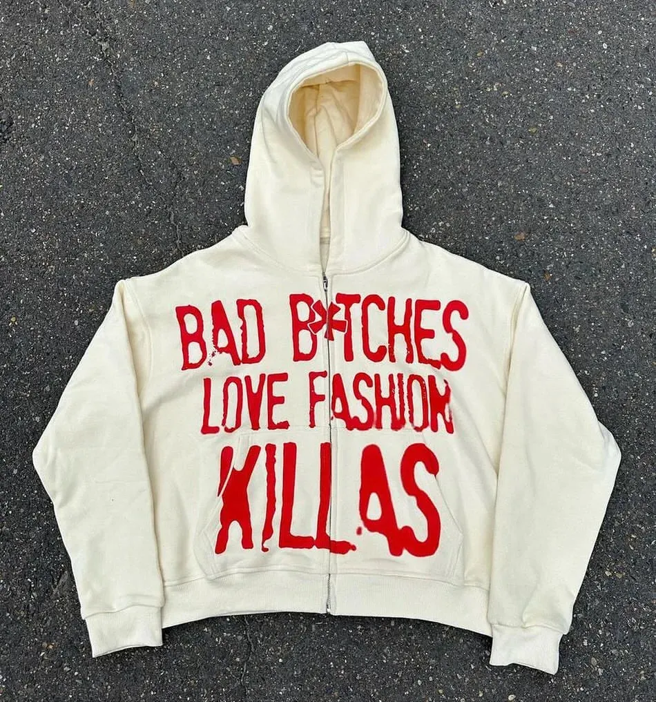 Maxct Y2k Winter Long Sleeved Hoodie Sweatshirt Oversized Winter Clothes Streetwear Y2k Vintage Punk Graffiti Print Top School Ootd