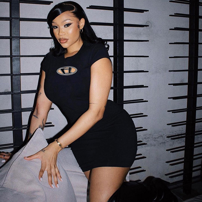 Summer Dress For Women Y2k Clothing Short Sleeve Mini Sexy Streetwear Hollow Out Black Vestido Feminino One Piece Outfits