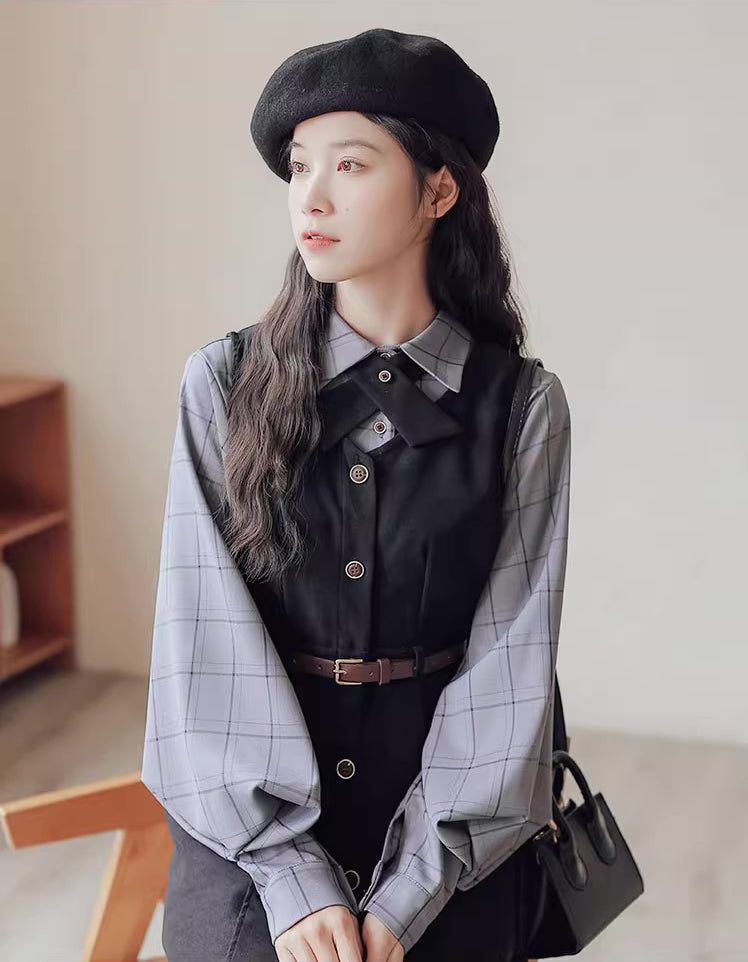 Button Up Suede Pinafore Dress Maxct