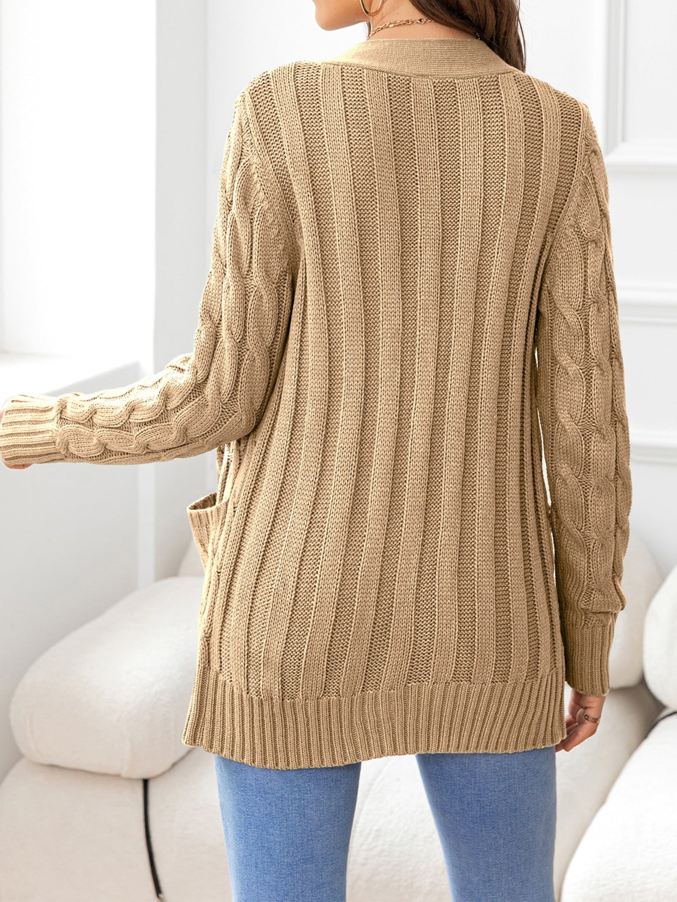 Maxct &Button Down Cable-Knit Cardigan