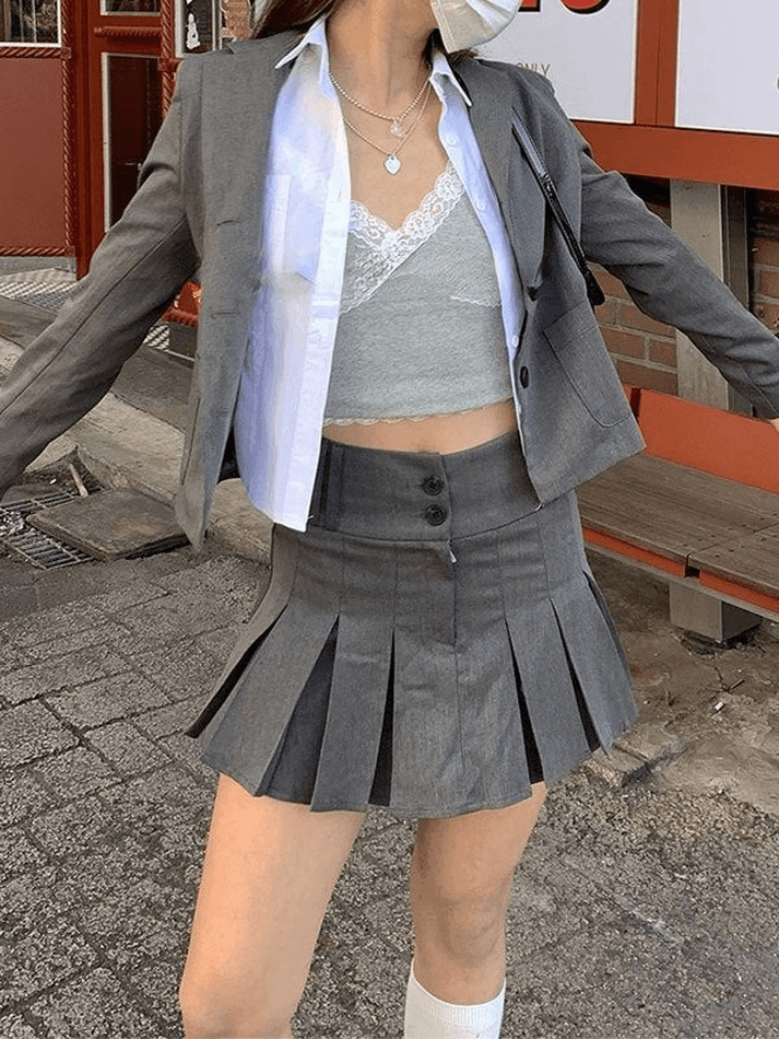 Maxct Basic Long Sleeve Button Blouse