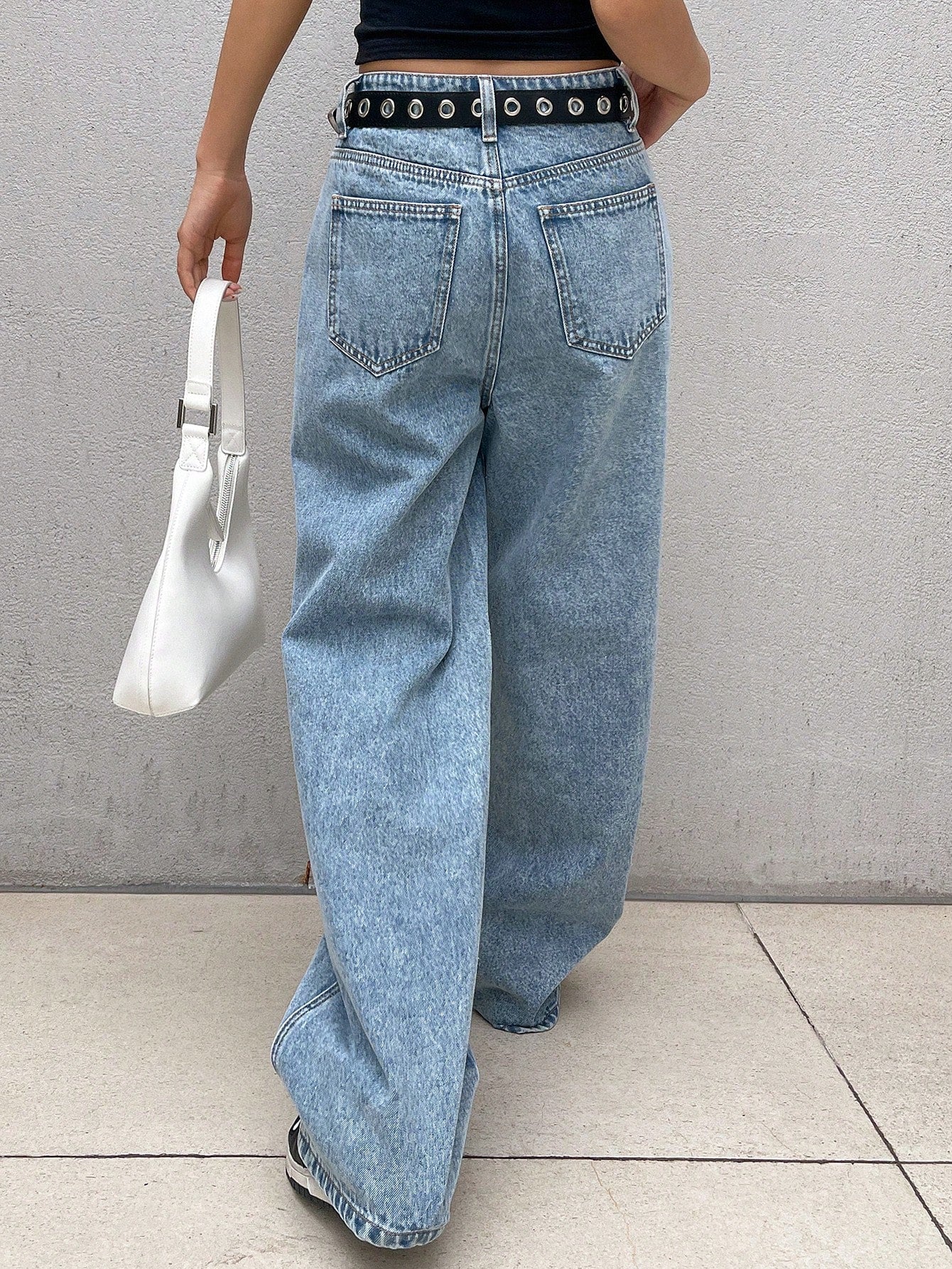 Maxct Women's Casual Loose Fit Wide Leg Denim Pants With Pockets, Ideal For Daily And Travel