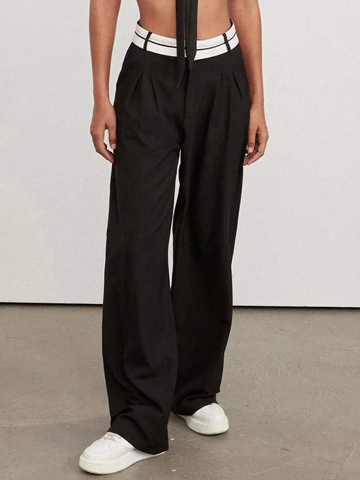 Maxct Highway Reverse Waistband Wide Leg Dress Pants