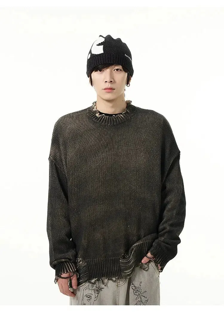Maxct Round Neck Ripped Sweater