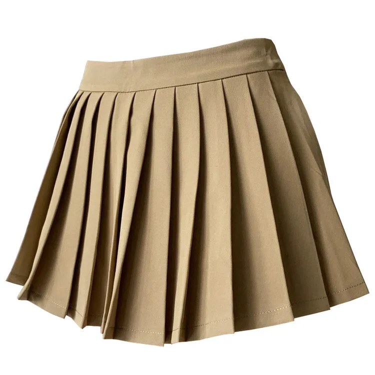 Coffee Cream Pleated Skirt Maxct