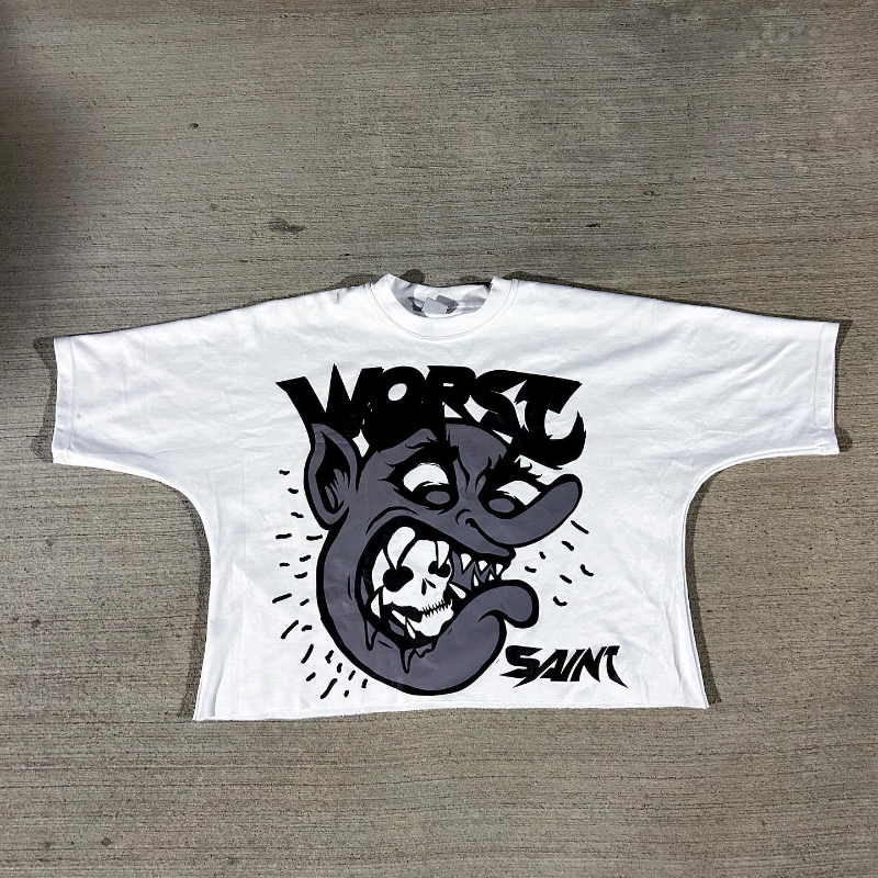 90s Streetwear Y2K Street T Shirt Men Women Harajuku Cartoon Printed Pattern Streetwear Retro Hip Hop Oversized Short Sleeves Unisex Clothing
