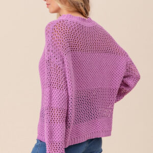 Maxct &BiBi Openwork Long Sleeve Knit Top