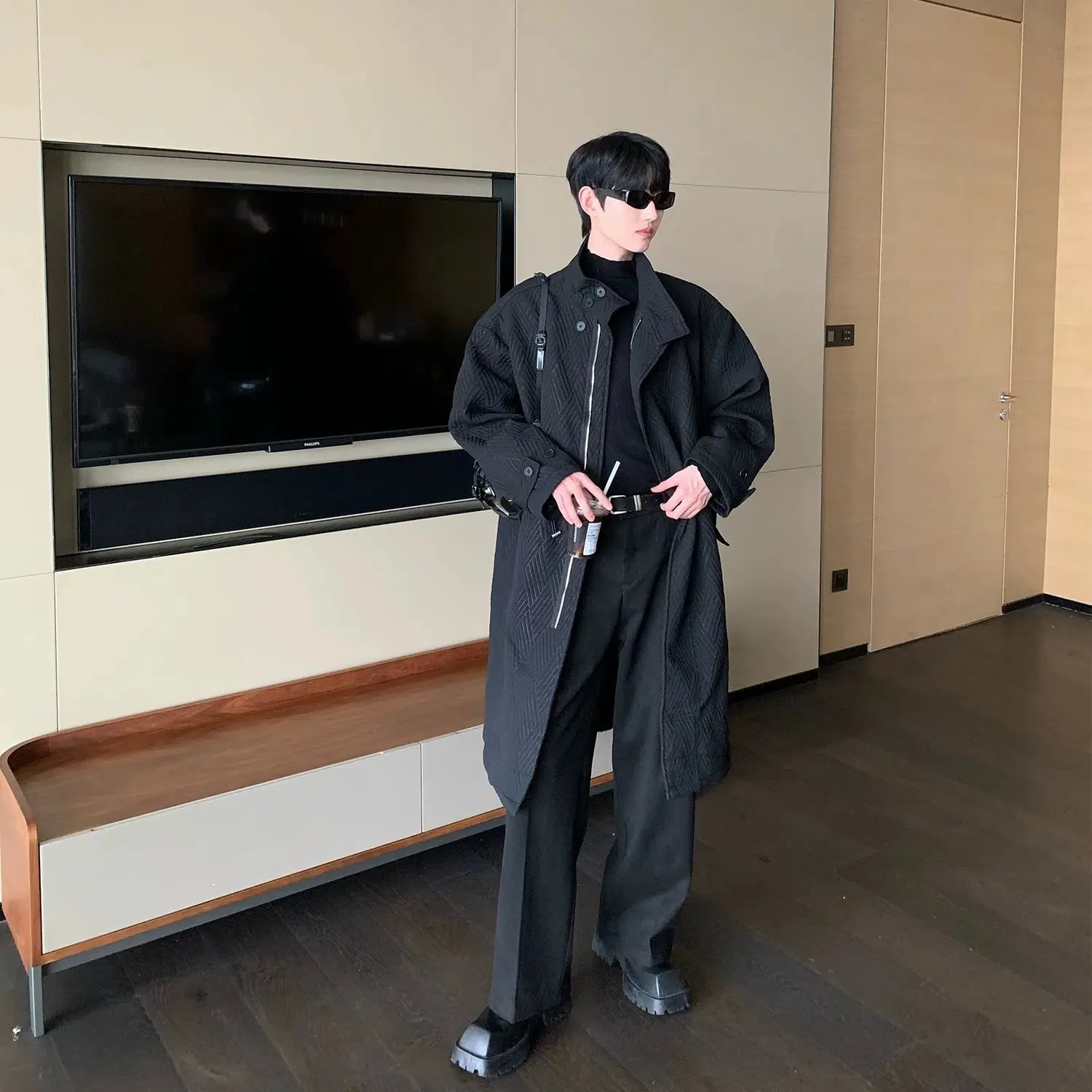 Maxct Velvet Thickened Knee-length Fleece Coat