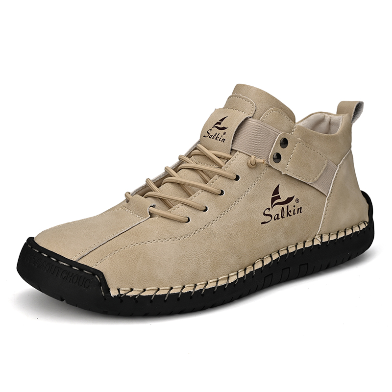 Handmade Design Sneakers Men's Casual Leather Ankle Boots