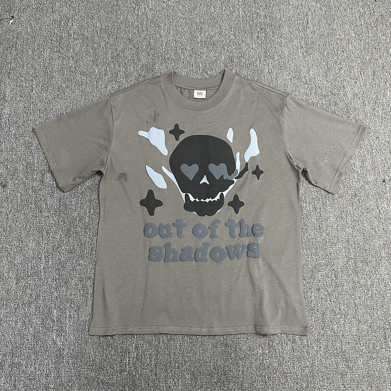 Maxct 90S Streetwear Bp High Street Foam Letter Print Loose Round Neck Short Sleeve Men'S And Women'S Casual T-Shirt Couple Half Sleeve Fashion