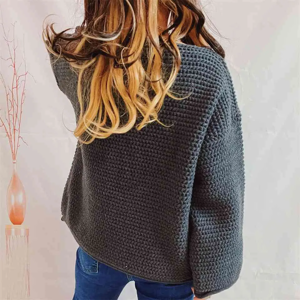 Maxct &Openwork Boat Neck Long Sleeve Sweater