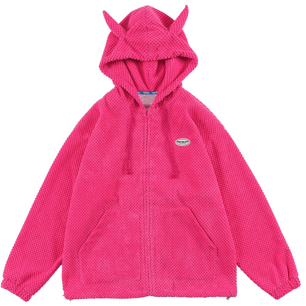Mystical Green Hoodie Unisex with Demon Horns Maxct