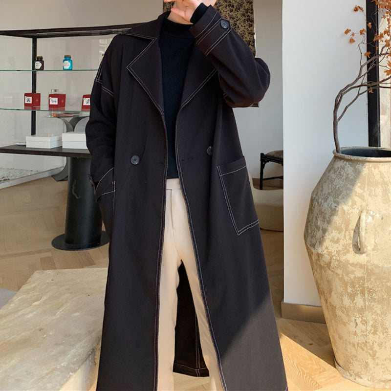 Maxct Topstitched Above-the-knee Trench Coat