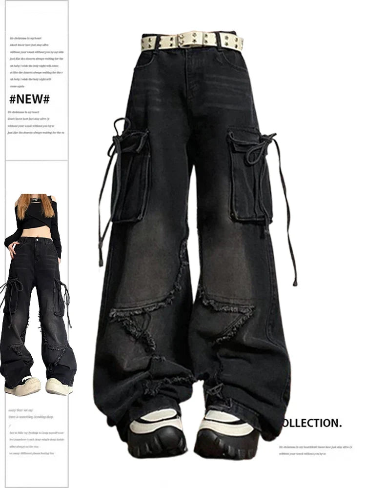 Baggy Pants - Gothic Women's Cargo Jeans Maxct