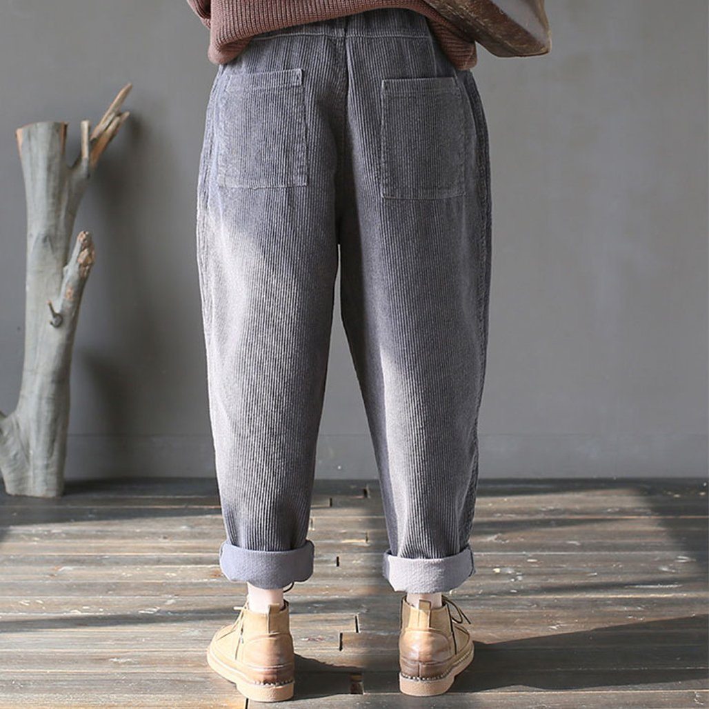 Maxct Cotton Corduroy Radish Pants Women Casual Harlan Pants