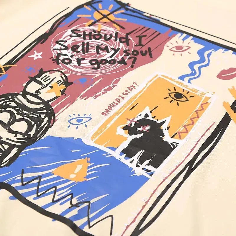 Maxct &Abstract Sketch Graphic Tee