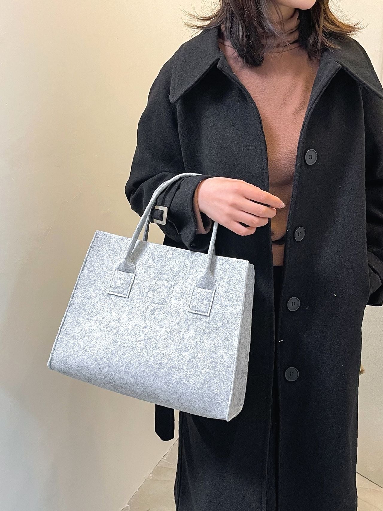 Maxct - Felt Vintage Design Top Handle Bag  - Women Tote Bags