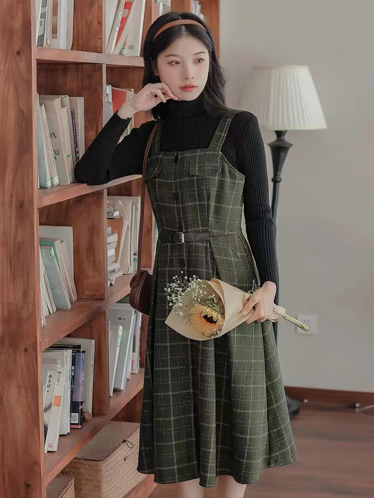 Button Up Plaid Cami Midi Dress Maxct