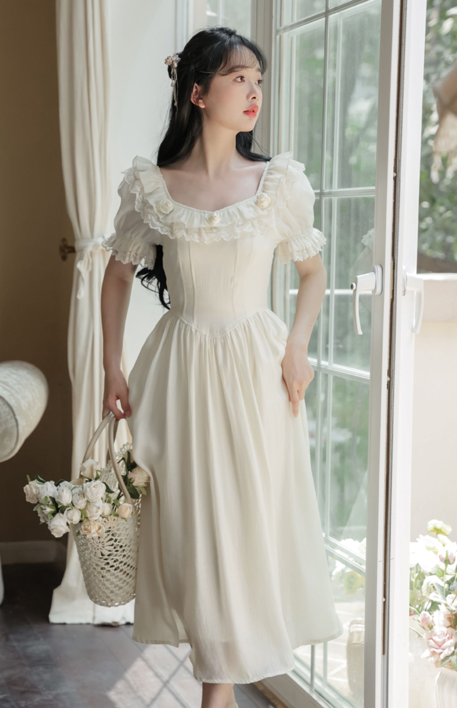 Blanc Rose Midi Dress Maxct