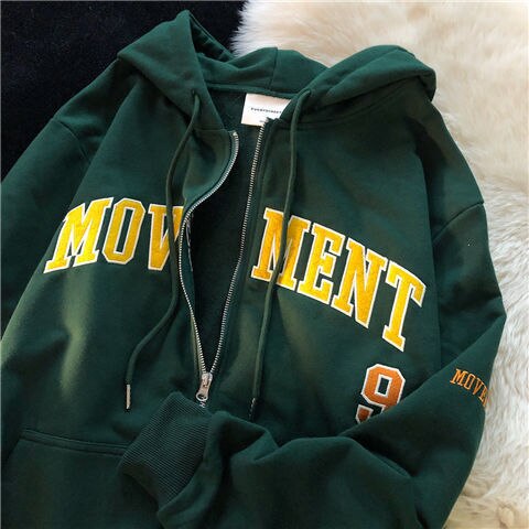 Maxct Print New Casual Top Vintage Y2K Simple Women Hoodies Korean Gray Autumn Thin Streetwear College Girls ins Lady gothic