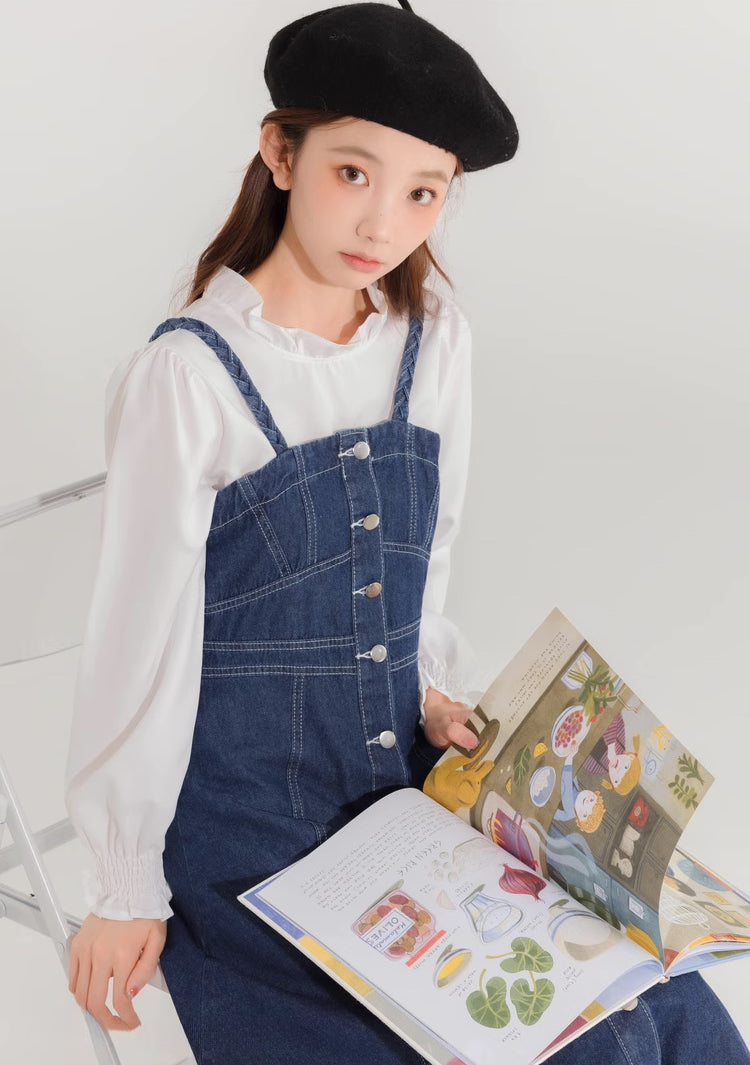 Button Down Denim Cami Midi Dress Maxct