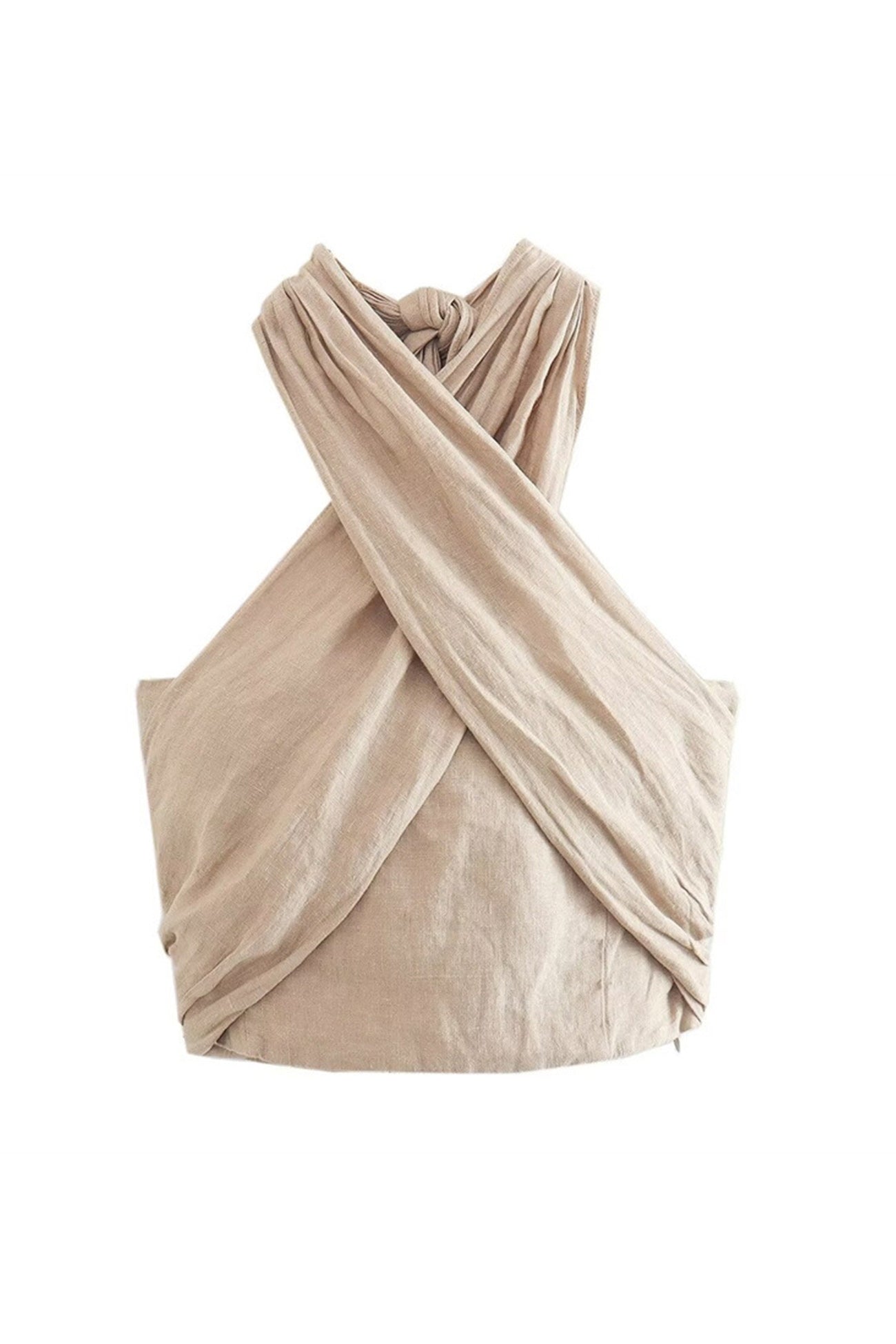 Maxct Linen Crisscross Halterneck Tank Pants Suits