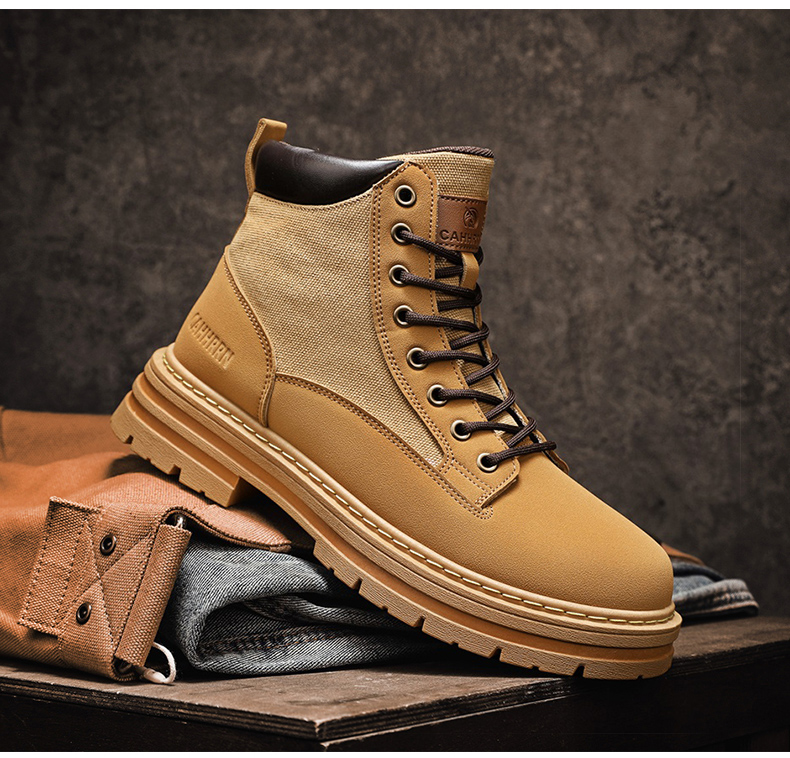 Platform Leather Men's Martin Boots - true deals club
