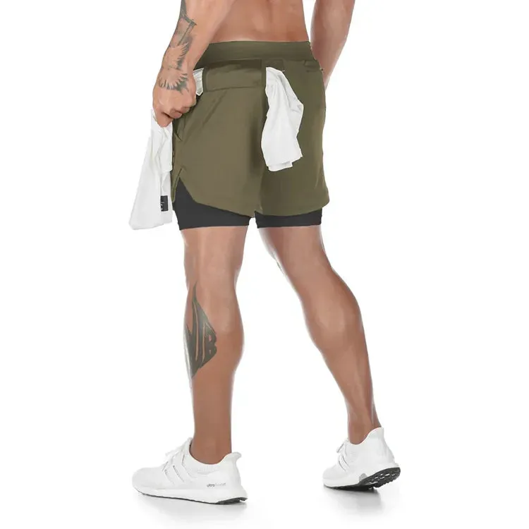 2-in-1 Running & Gym Mens Quick Dry Shorts Maxct