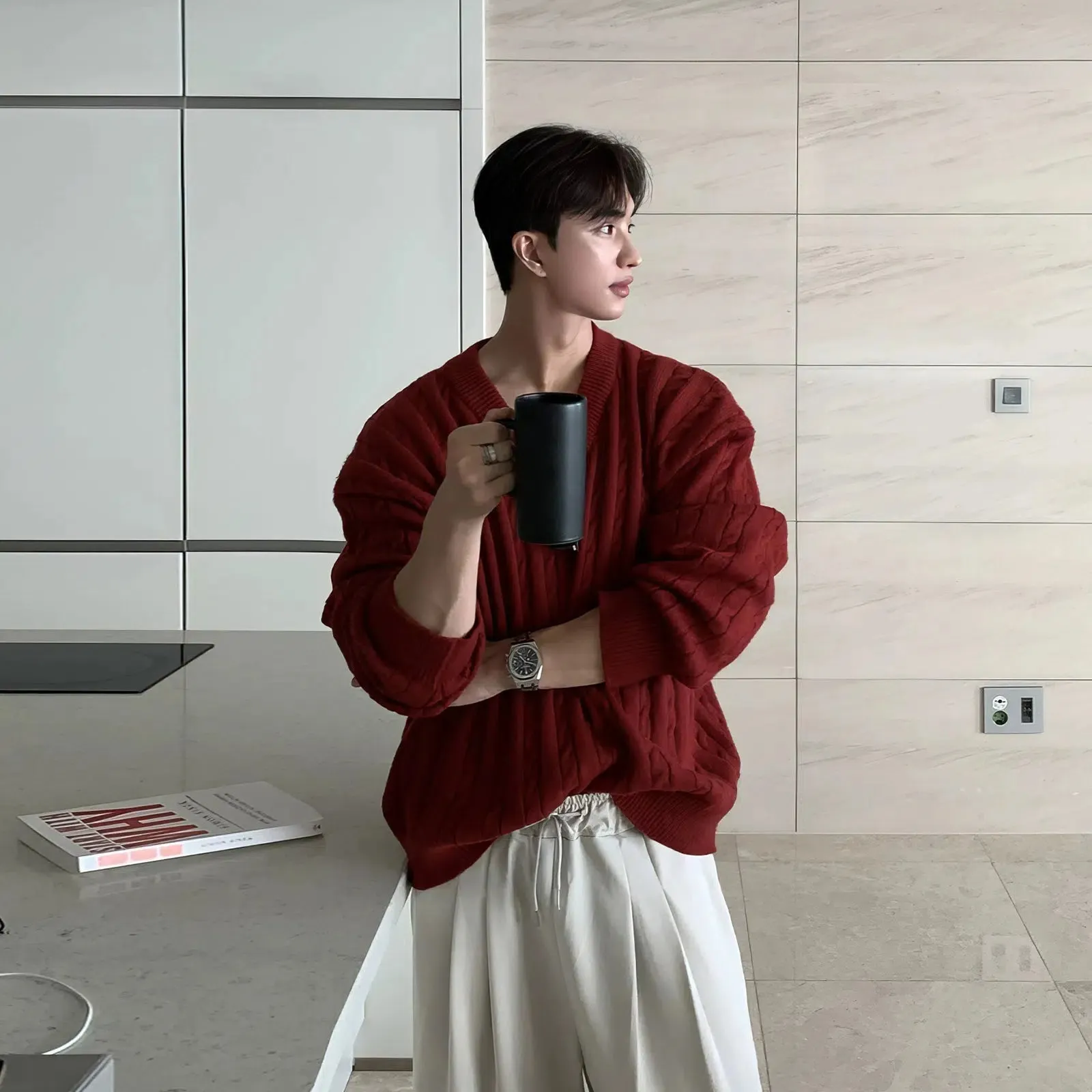 Maxct Twist Oversized V-neck Sweater