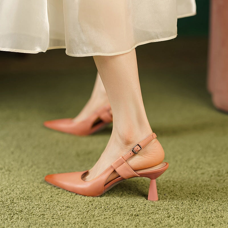 Point Toe 65mm Kitty Heel Sandals Slingback Pumps Maxct